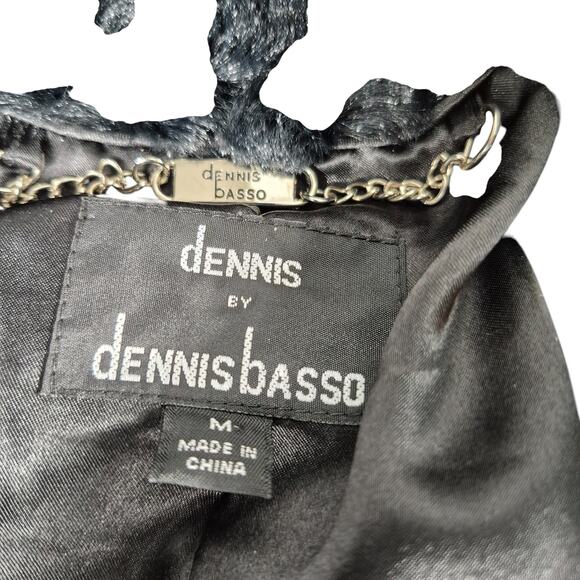 Dennis Basso Black Faux Fur Cape Look Jacket Coat Lined M - Picture 5 of 5